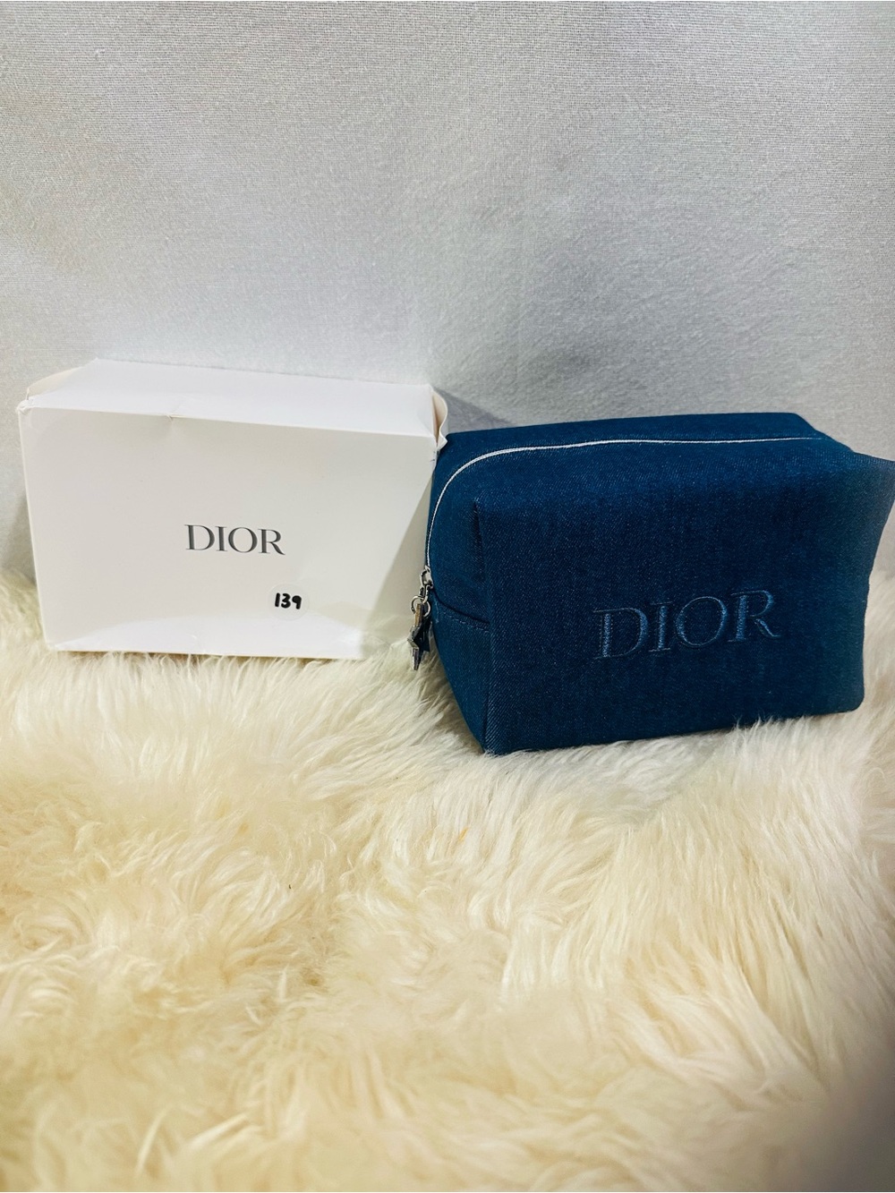 💕Dior Navy Embroidered Canvas Toiletry Pouch